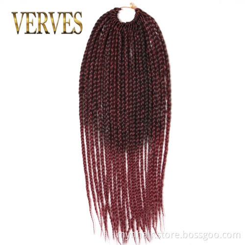 Short 14 Inch Box Braids Hair ombre Crochet Hair Extensions 22 roots/pack brown blond,black color synthetic Braiding Hair